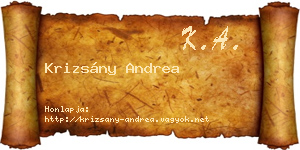 Krizsány Andrea névjegykártya