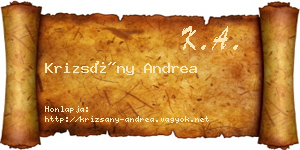 Krizsány Andrea névjegykártya