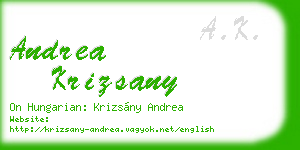 andrea krizsany business card